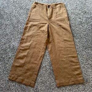 LOFT Women’s Wide-Leg Cropped Linen and Cotton Pants - size 4